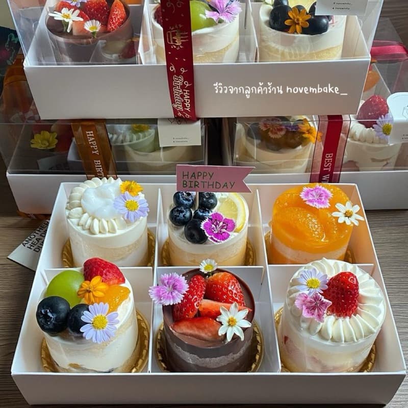 สีขาว , แดง , ชมพู กล่องขนมจัดเซ็ตแบ่งช่อง 4, 6 ช่อง ฝาใสทรงสูงมีฟิล์มใส 2 ด้าน รูปที่ 7