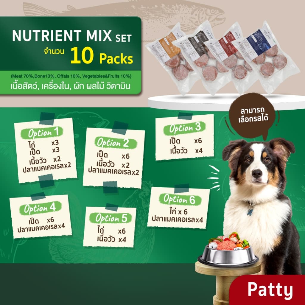 บาร์ฟสุนัข- BARF สูตร Nutrient Mix Patty x 10 ขิ้น รูปที่ 2