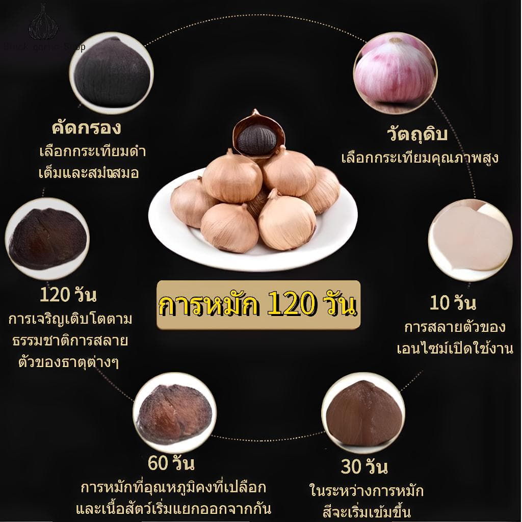 เป็นที่นิยมกระเทียมดำ ปอกหัวเดียว กระเทียมดำ ข้าวกระเทียมดำ กระเทียมดำ กระเทียมพร้อมรับประทาน 500gบาร์เรล รูปที่ 7