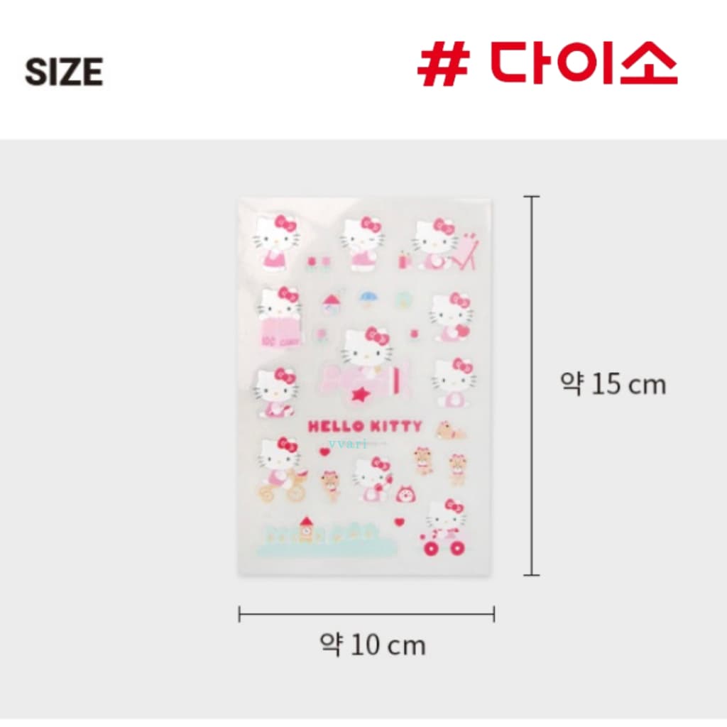 Daiso korea Hello kitty สติ๊กเกอร์ เกาหลี ไดโซะ ตกแต่ง ไดอารี่ เฟรมการ์ด รูปที่ 8