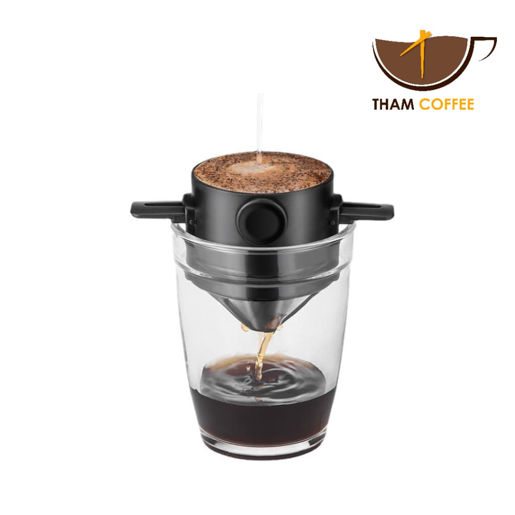 ที่กรองดริปกาแฟ สแตนเลส แบบพับได้ ที่กรองกาแฟดริปแบบพกพา ที่กรองกาแฟ ดริปเปอร์สแตนเลส Tham coffee รูปที่ 1
