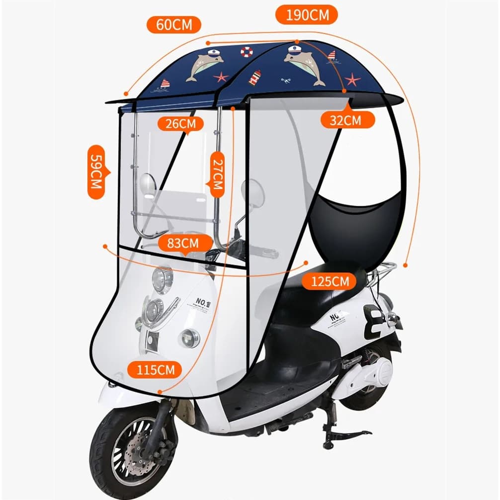 Motorcycle cover หลังคามอเตอร์ไซต์ เต็นท์รถยนต์ไฟฟ้า ร่มรถมอไซค์ กันแดดและกันฝน เสื้อกันฝน ร่ม กันสาด กันสาดเอนกประสงค์ รูปที่ 8