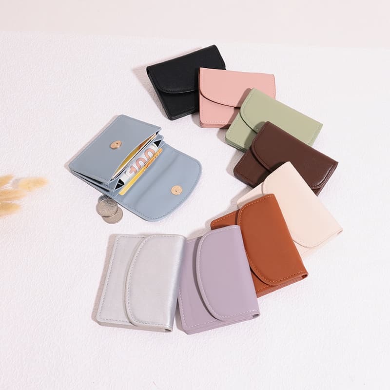 B-650กระเป๋าสตางค์มินิมอล PU สีน่ารัก พกพาสะดวก ขนาดเล็กแบบพกพา พร้อมช่องใส่บัตร สำหรับผู้หญิง 9สี รูปที่ 6