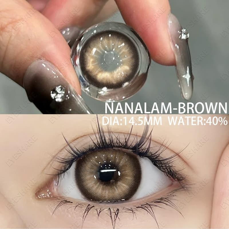 Lens Fine NANALAM คอนแทคเลนส์สีใหม่ มาพร้อมตลับใส่เลนส์ ใช้ได้ 1 ปี ตาโต 14.5mm สีน้ำตาล ฟ้า เทา รูปที่ 5