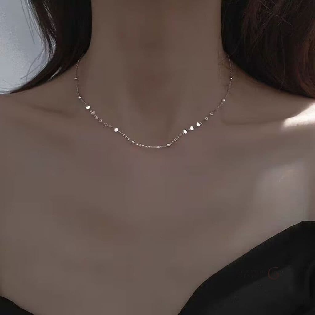 GLAMORสร้อยเงิน Sequins สร้อยคอเท่ๆ สร้อยจี้ สร้อยคอเงิน สร้อยแฟชั่น จี้เงินแท้ สร้อยคอสวยๆ รูปที่ 9