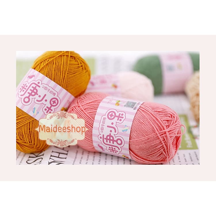 ไหมพรมคอตตอน+อะคริลิค 2Ply เกรดพรีเมี่ยม ไหมพรมเส้นเล็ก 1.3-1.5 mm. น้ำหนัก 40กรัม ไหมมีความนิ่ม นุ่ม ไม่ขึ้นขนค่ะ รูปที่ 8