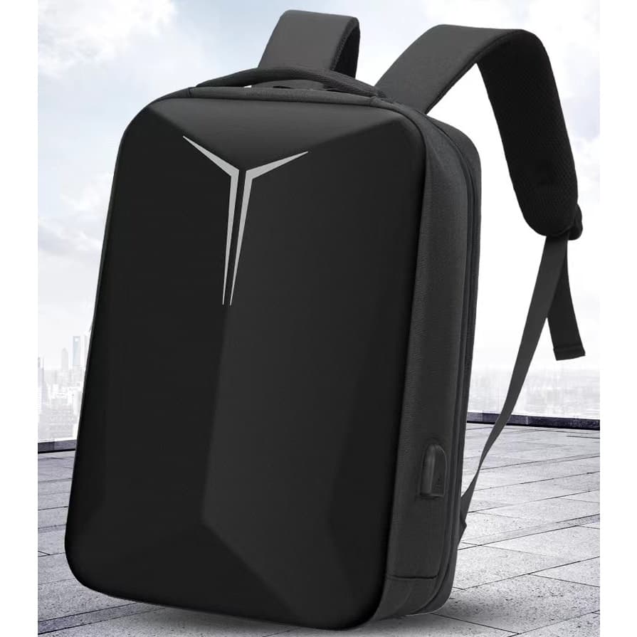 D-91 กระเป๋าเป้สะพายหลังเปลือกแข็ง กระเป๋าเป้สะพายกันน้ำ กระเป๋าที่มีแถบสะท้อนแสงภายนอกพอร์ต USB รูปที่ 3