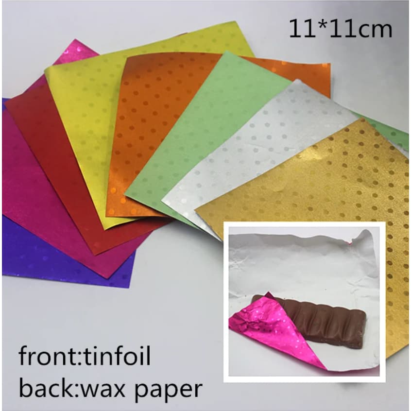 ฟอยล์ห่อช็อคโกแลต Foil+Paper คุณภาพสูง สีกึ่งด้าน แพค 30-50 แผ่น Premium Smooth/Embossed Aluminum Foil Classic Color รูปที่ 6