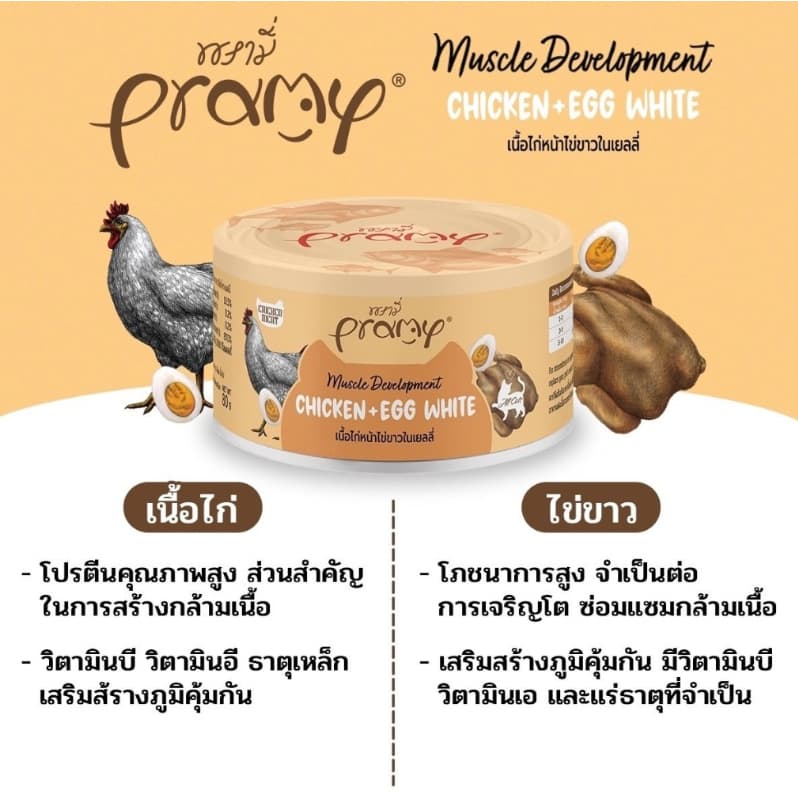 Pramy Canned พรามี่ อาหารกระป๋องสำหรับแมว โภชนาการครบถ้วน เนื้อ Human Grade แนะนำ 3 เดือนขึ้นไป 80 กรัม รูปที่ 6