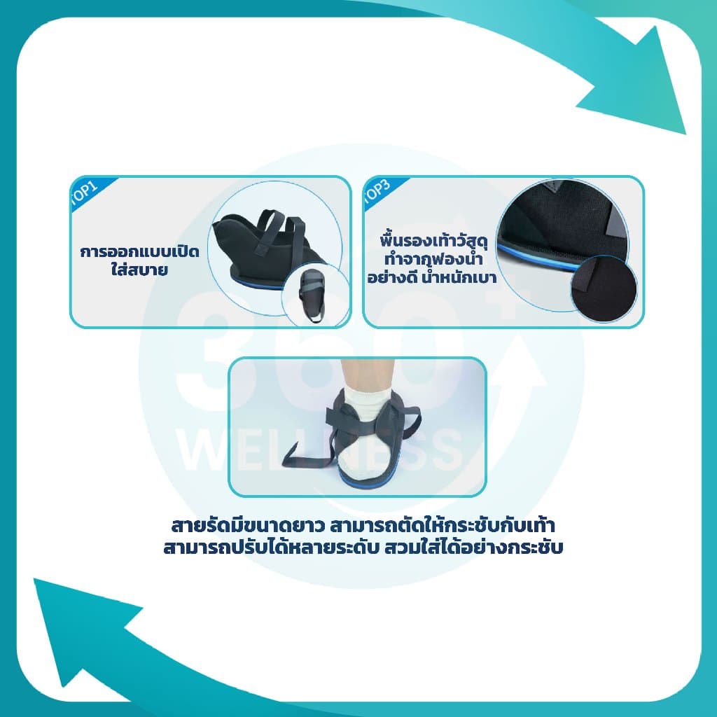 ** ** รองเท้ารองเฝือก เฝือกรองเท้า หลายไซซ์ ทนทาน สามารถใส่ได้ ซ้ายและขวา รูปที่ 3