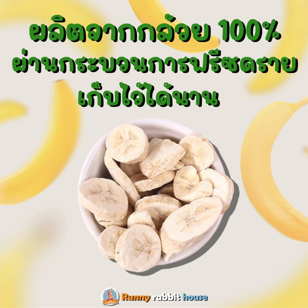 บ้านน้องรันนี่ กล้วยฟรีซดราย หอมๆ หวานธรรมชาติ ขนมสำหรับสัตว์ฟันแทะ รูปที่ 2