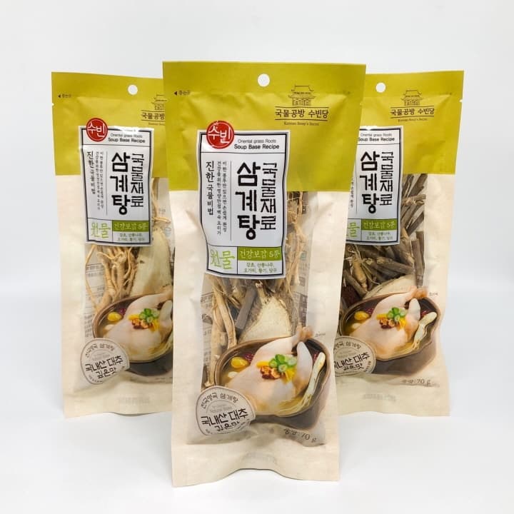 ไก่ตุ๋นโสมเกาหลี เครื่องโสมพร้อมปรุง 1ชุด 70g ซัมกเยทัง 삼계탕 Samgyetang รูปที่ 3