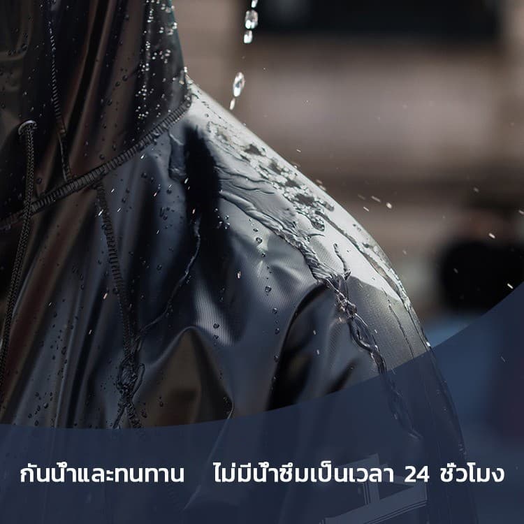 กันการรั่วไหล 360°เสื้อกันฝน ชุดกันฝน ชุดกันฝน ขี่ มอเตอร์ไซค์ กันน้ำ100% มีแถบสะท้อนแสง น้ำหนักเบาพกพาสะดวก รูปที่ 2