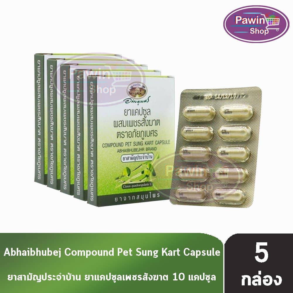 อภัยภูเบศร เพชรสังฆาต 400mg 10 แคปซูล ขนาดพกพา ยาสามัญประจำบ้าน II 3306 รูปที่ 1