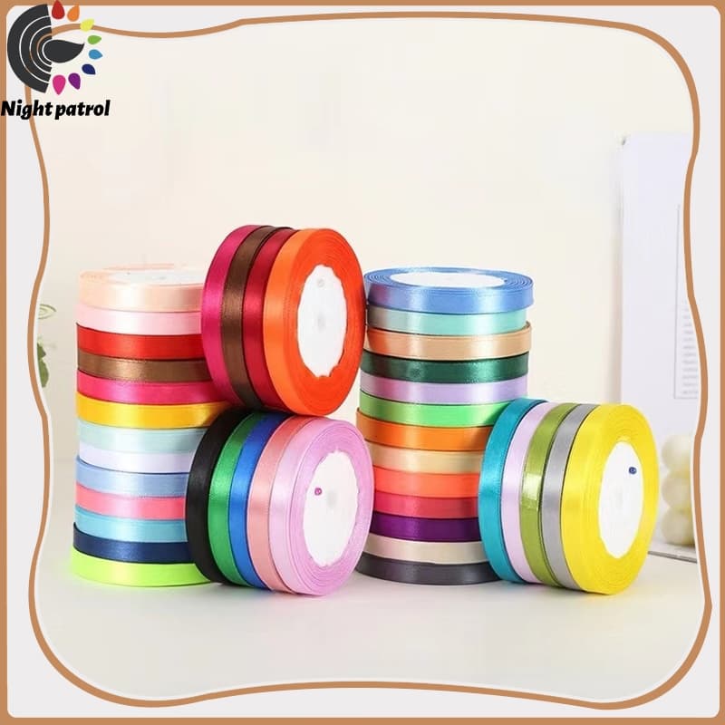 ริบบิ้นผ้าซาติน หน้ากว้าง 0.6 ยาว 25 หลา/ม้วน สําหรับตกแต่งงานหัตถกรรม 50สี รูปที่ 9