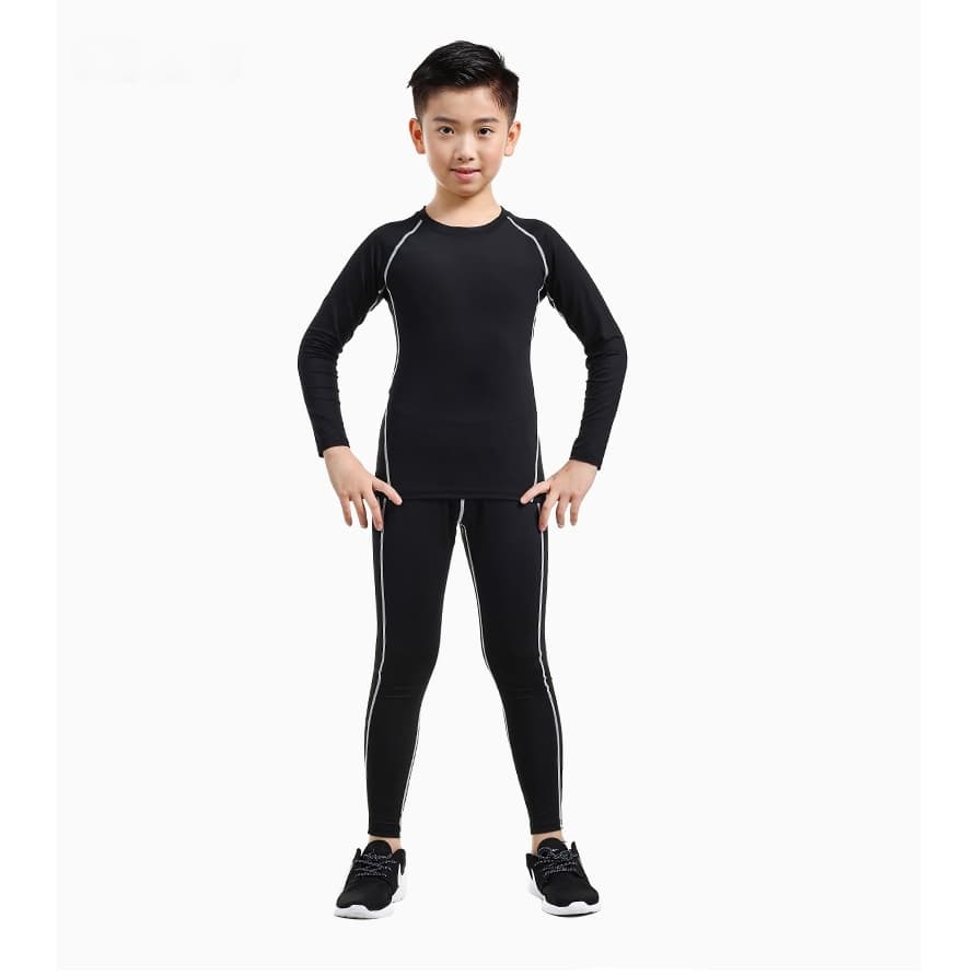 mvp sport ชุดกีฬา 2 ชิ้น ชุดกีฬาสำหรับเด็ก แขนยาว + กางเกงขายาว เหมาะสำหรับฟุตบอล วิ่ง บาสเก็ตบอล ฝึกซ้อม การแข่งขัน รูปที่ 3