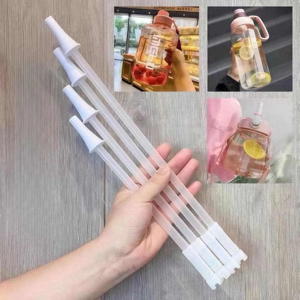 หลอดดูดน้ำพลาสติก หลอดใส่ขวดน้ำ  หลอด ยาว 29/31/37 ซม หางงอได้