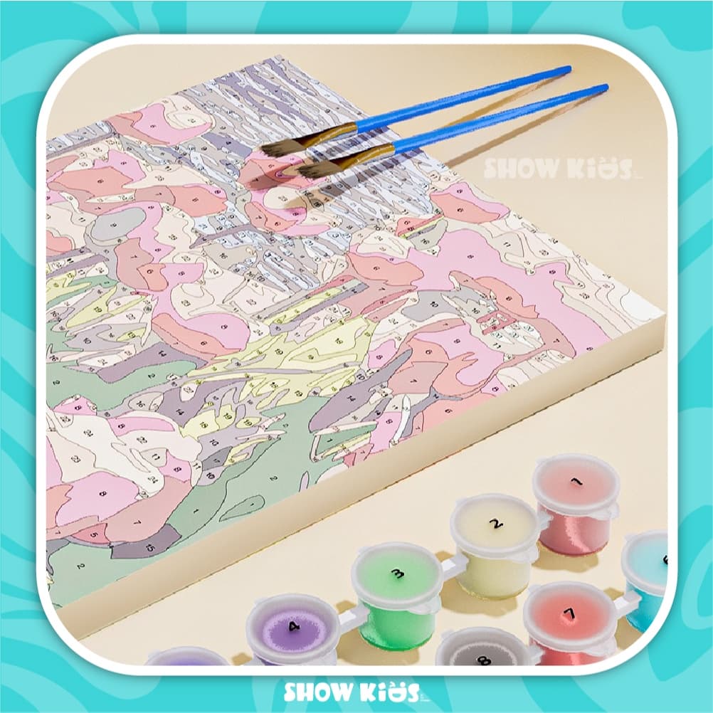 ระบายสีตามตัวเลข ภาพวาดตกแต่งอะคริลิก ของขวัญเด็ก กระตุ้นจินตนาการ มีให้เลือกหลายแบบ รูปที่ 2