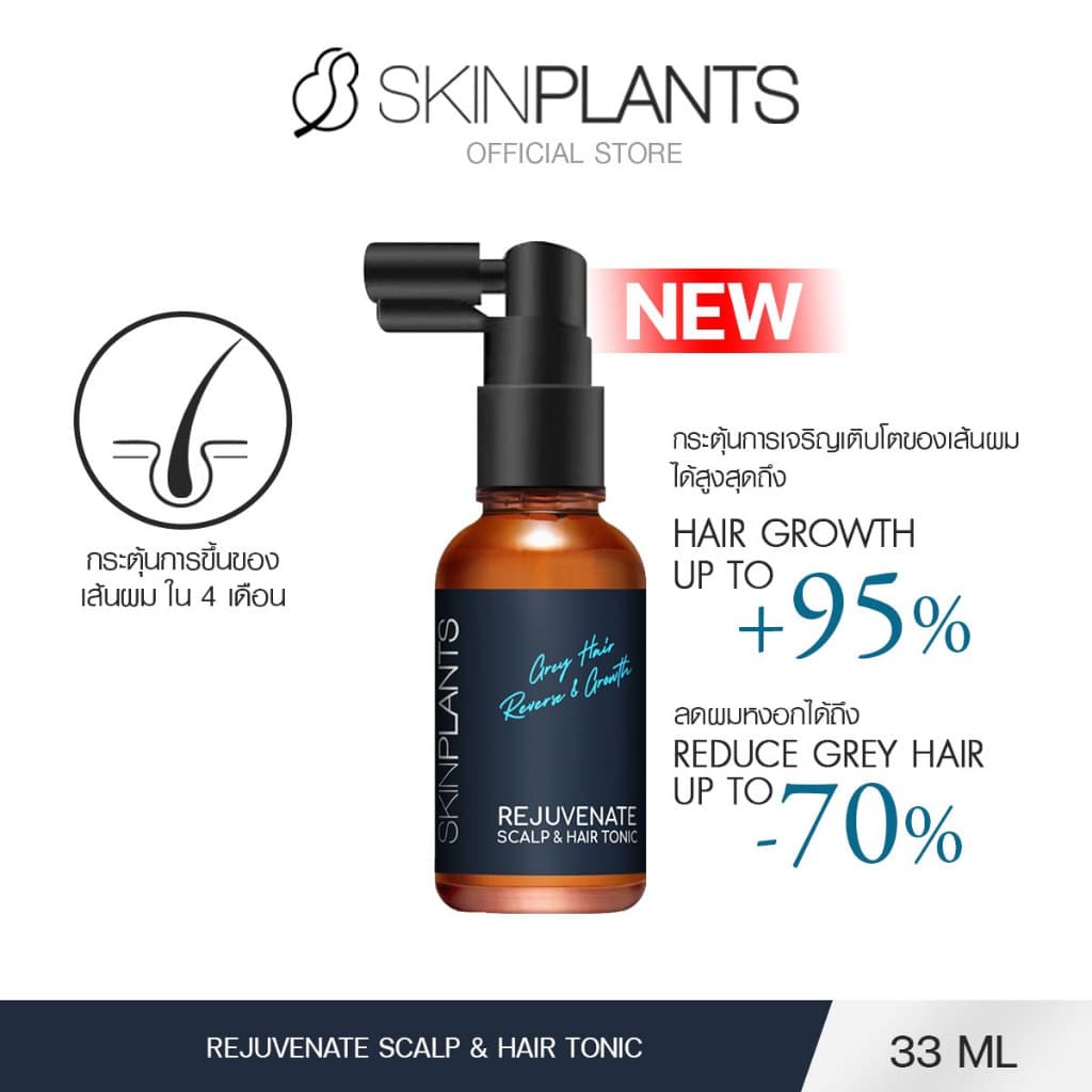 SKINPLANTS REJUVENATE SCALP & HAIR TONIC SERUM เซรั่มบำรุงหนังศีรษะ ลดผมร่วง ลดผมร่วง ลดผมหงอก 33ml. รูปที่ 1