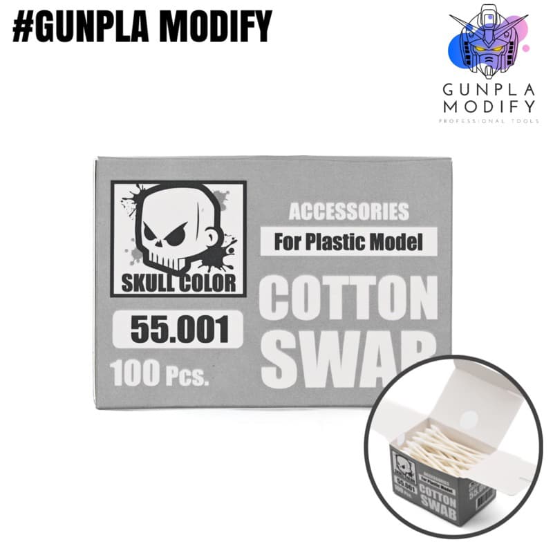 SKULL COLOR สำลีปลายแหลม COTTON SWAB สำหรับงานโมเดล 100 pcs รูปที่ 1