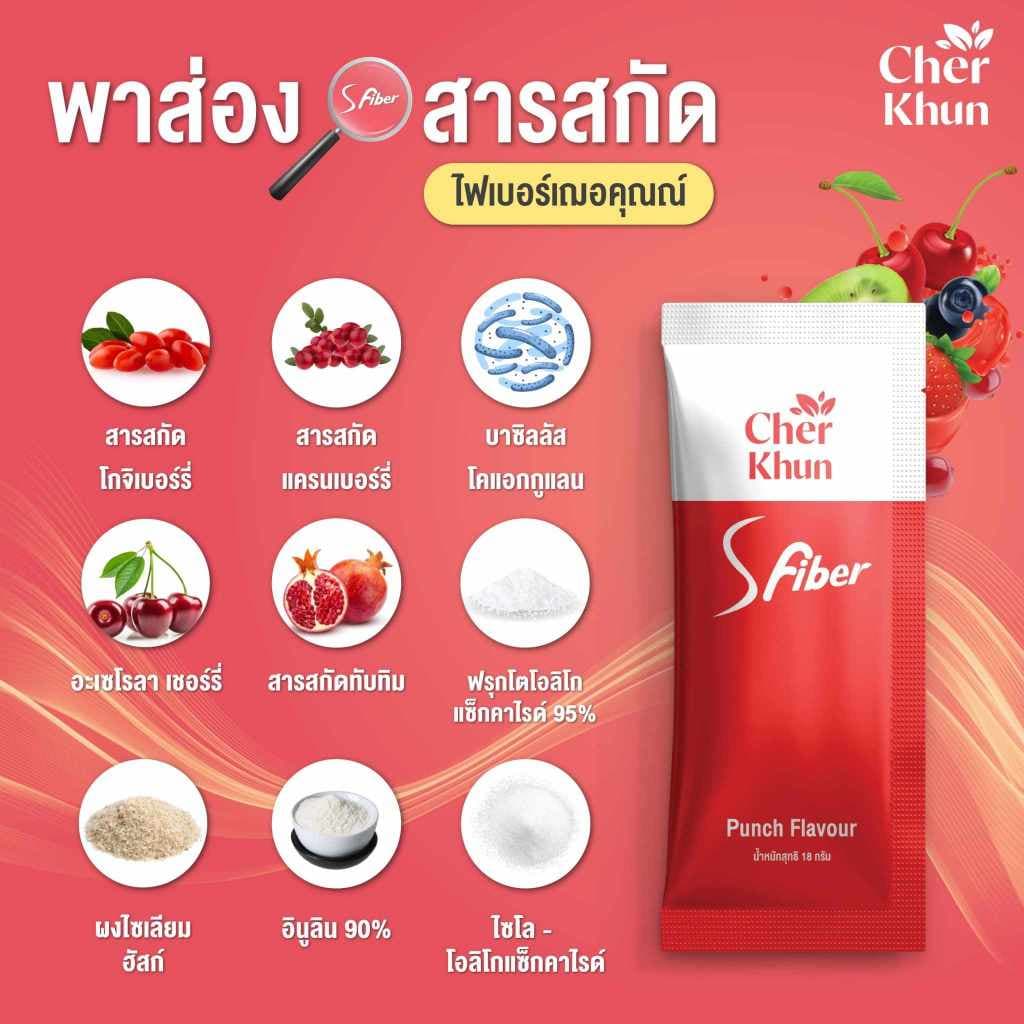 CHERKHUN S FIBER ไฟเบอร์เฌอคุณณ์ ฟื้นฟูระบบขับถ่าย ผิวเนียนใส ทานง่ายไม่ปวดบิด รูปที่ 6