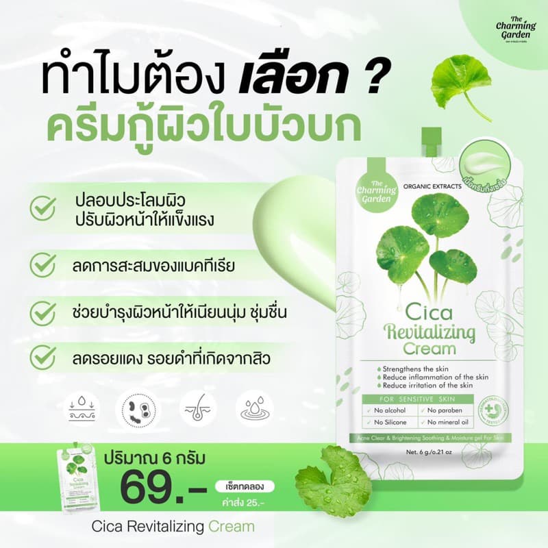 ครีมกู้ผิวใบบัวบก Cica Revitalizing Gel รูปที่ 3