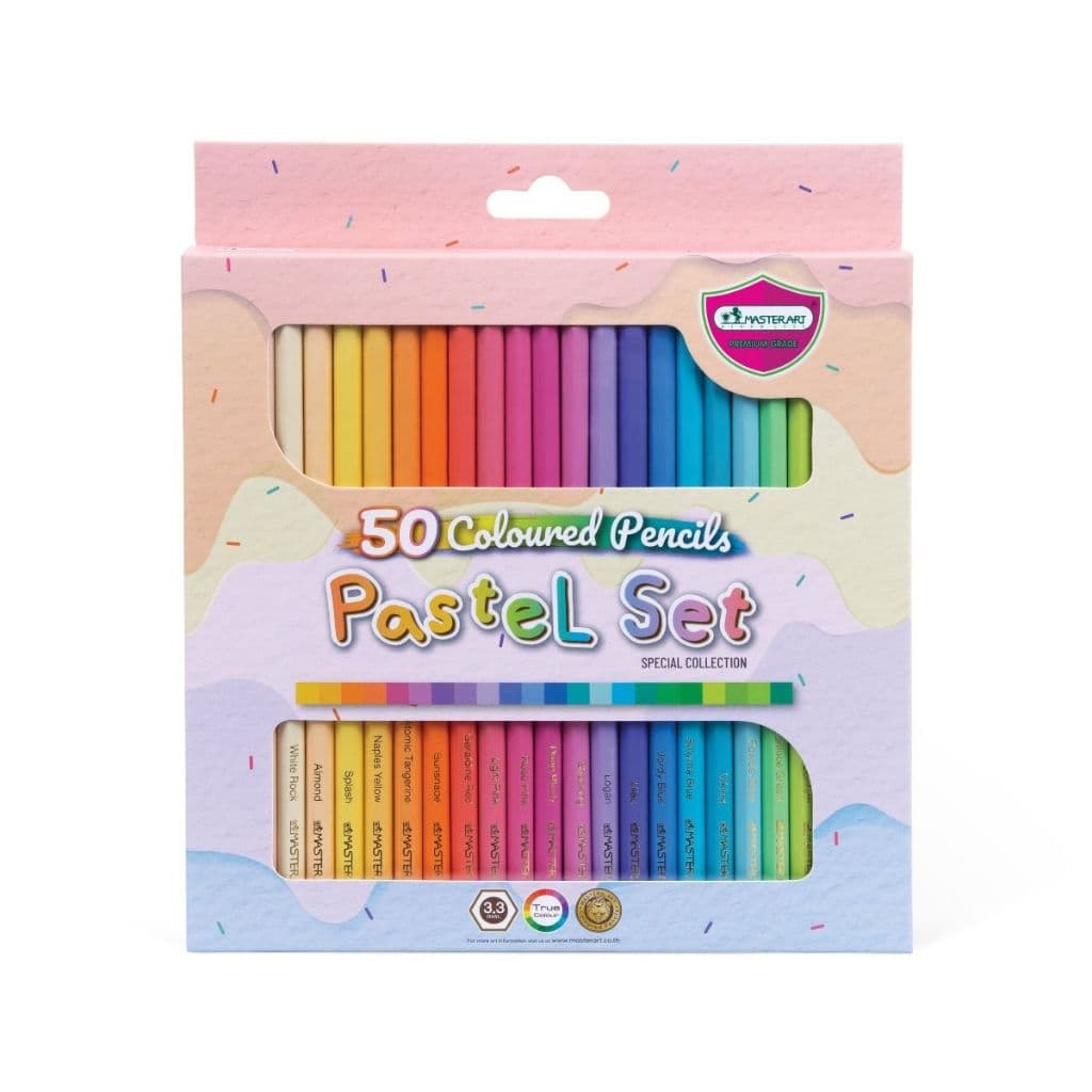 ใหม่! Master Art 50 สี Pastel Set ชุดสีไม้ พาสเทล สีไม้แท่งยาว ชุด 50 สี มาสเตอร์อาร์ต Colour Pencil รูปที่ 2