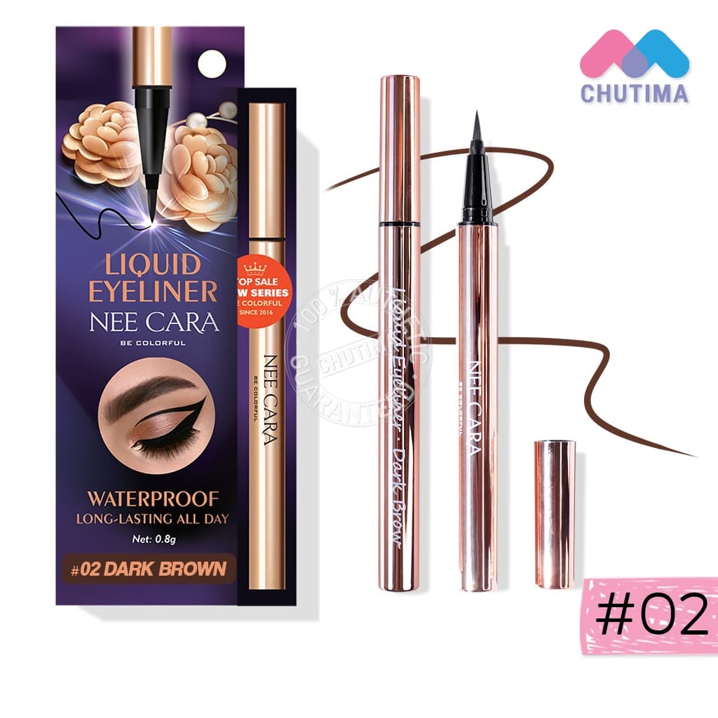 นีคาร่า ลิควิด อายไลเนอร์ ติดทน กันน้ำ N450 Nee Cara Liquid Eyeliner 0.8g. รูปที่ 3