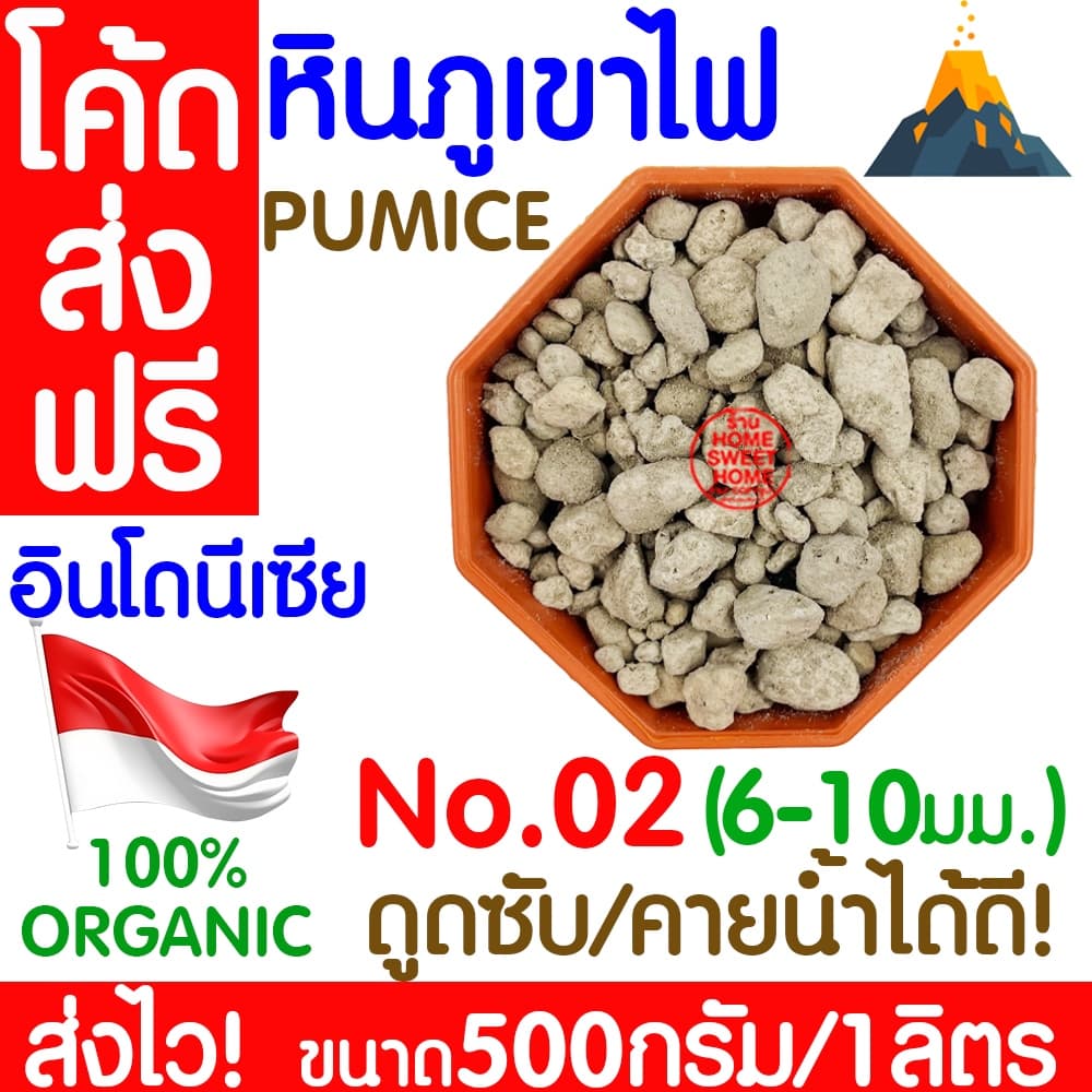 *โค้ด * หินภูเขาไฟ 500กรัม/1L 00/01/02/L/LL เพิ่มความโปร่งให้ดิน หินพัมมิส Pumice วัสดุปลูกผสมดิน กระถาง outlet รูปที่ 4
