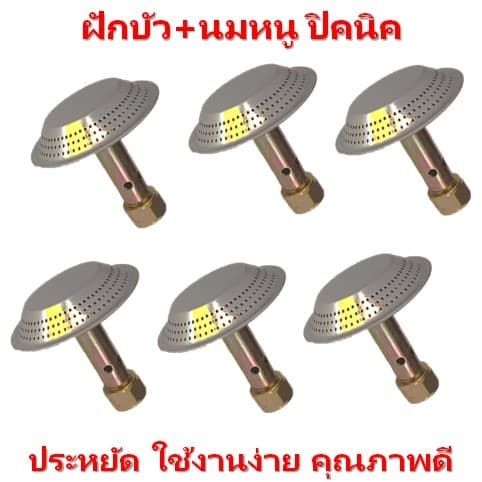 หัวฝักบัวปิคนิค+นมหนูทองเหลือง หัวเตาแก๊สปิคนิค ฝักบัวและนมหนู สำหรับถังปิคนิค จิ๋วแจ๋ว 4 kg. รูปที่ 4