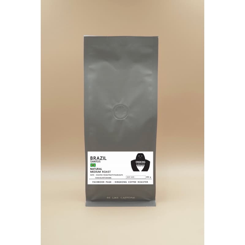 เมล็ดกาแฟคั่ว Brazil santos คั่วกลาง 250g. nutty hazelnuts chocolate caramel บอดี้ชัด รูปที่ 5