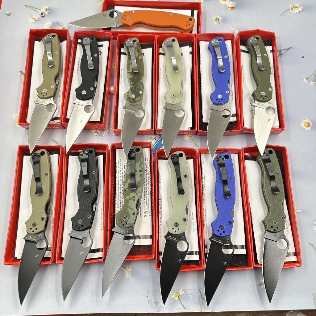 มีดพับ Spyderco รุ่นC81 วัสดุด้ามจับG10 ด้ามจับเครฟล่า ตั้งแคมป์ มีดพกเดินป่า มีดแมงมุม รูปที่ 2