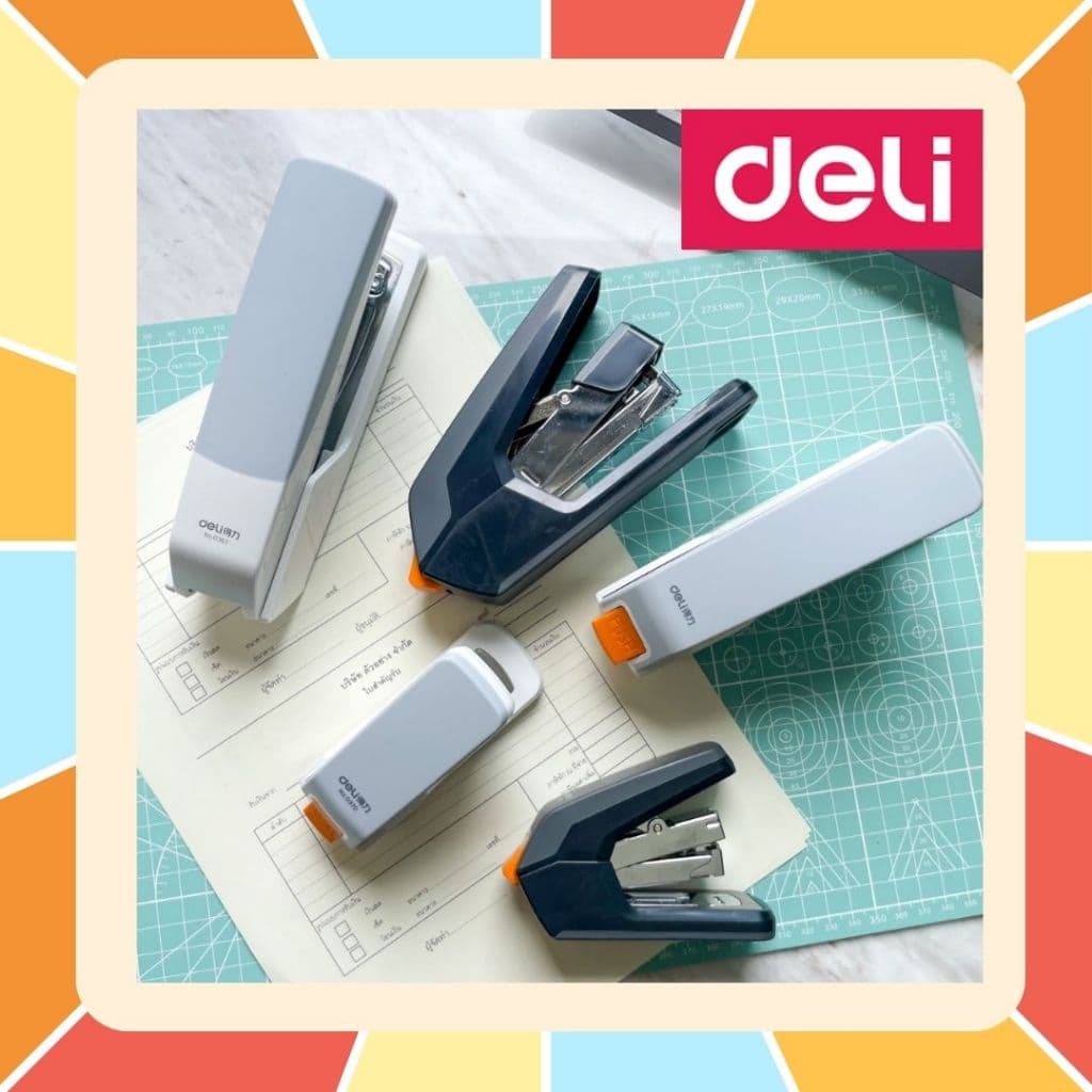 Deli ที่เย็บกระดาษ ประหยัดแรง แม็ก สามารถเย็บได้สูงถึง 60 แผ่น อุปกรณ์สำนักงาน เครื่องเย็บกระดาษ Max รูปที่ 1