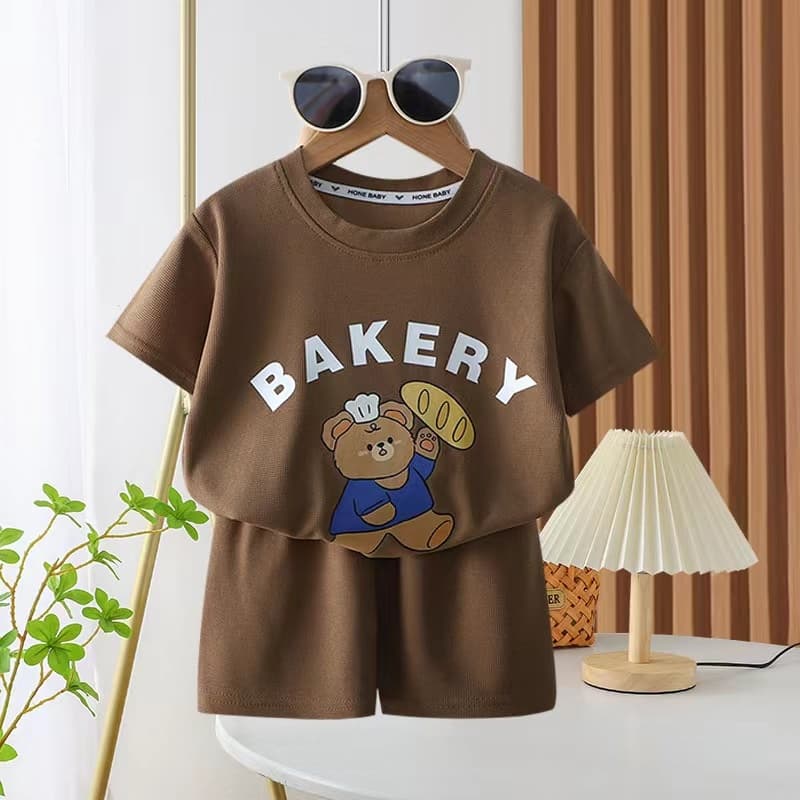 BAKERY05 ชุดเซ็ตเด็ก เสื้อแขนสั้นและกางเกงขาสั้น ชุดเจ้าหมี รูปที่ 3