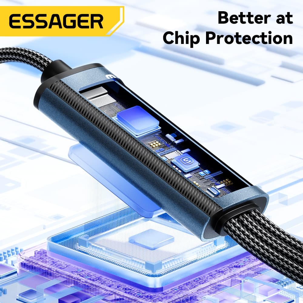 Essager 7A 100W 3 In 1สายสายชาร์จไมโครชนิด C สำหรับ14 13 Pro Max Samsung Xiaomi Huawei รูปที่ 4