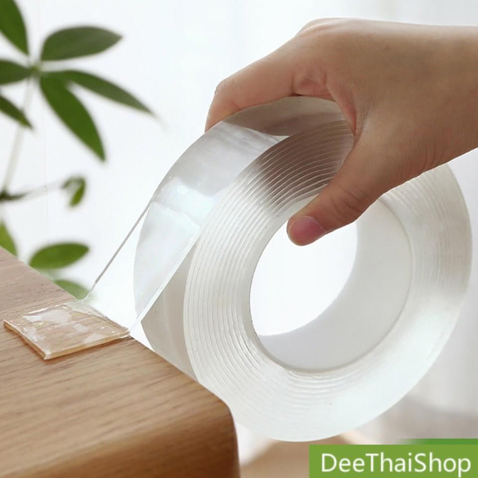 DeeThai กาวสองหน้าแบบใส กาวเหนียวหนึบ เทปนาโน อเนกประสงค์ กันน้ำ Double Side Adhesive Tape รูปที่ 1