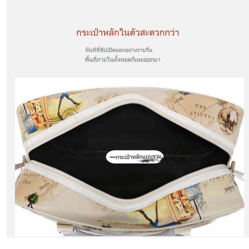 กระเป๋าสไตล์เกาหลี กระเป๋าเดินทางลายการ์ตูน จุของได้เยอะ PU กระเป๋าหนังกันน้ำของผู้หญิง ง่ายต่อการพกพา กระเป๋าดัฟเฟิล รูปที่ 6