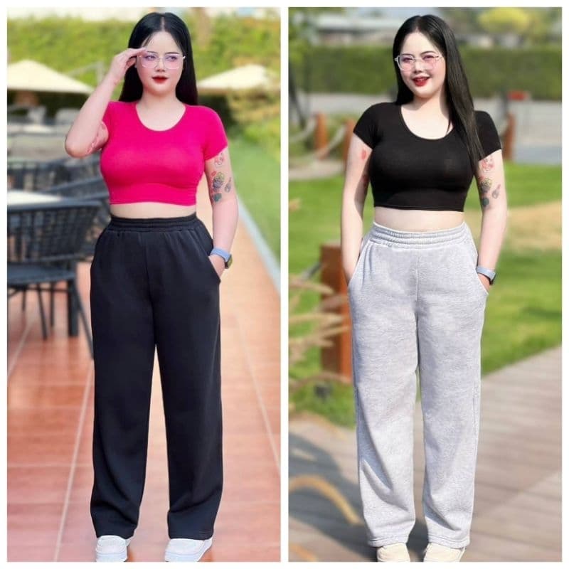 กางเกงวอร์มผ้าสำลี สาวอวบ เอว26-36นิ้ว สะโพก48นิ้ว ยาว37-43นิ้ว สูง150-180ใส่ได้ รูปที่ 7