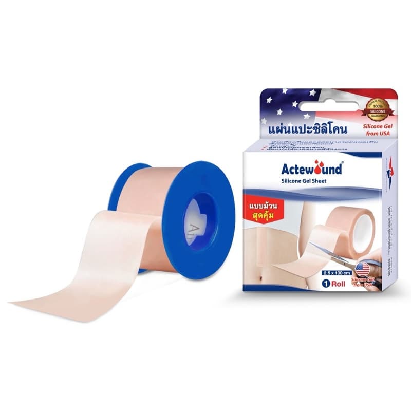 แผ่นแปะซิลิโคน​ Actewound​ sheet7*15cm/แบบม้วน/แบบClear/UV รูปที่ 5