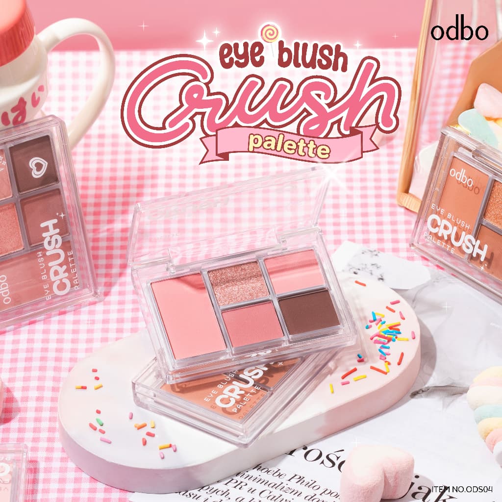 ถูก/แท้/มีไลฟ์ พาเลทท์ ODBO Eye Blush Crush Palette อายแชโดว์ บลัช พาเลทตา ทาตา แต่งตา ตาวิ้ง เปล่งประกาย สีสวย สีชัด รูปที่ 3