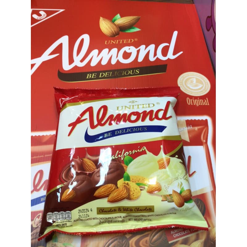 United Almond ยูไนเต็ดอัลมอนด์เคลือบช็อคโกแลต มีให้เลือก 5 รสชาติ 247.5 กรัม 46 เม็ด รูปที่ 2