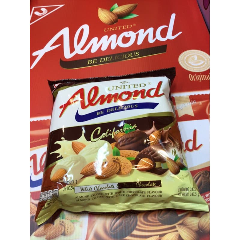 United Almond ยูไนเต็ดอัลมอนด์เคลือบช็อคโกแลต มีให้เลือก 5 รสชาติ 247.5 กรัม 46 เม็ด รูปที่ 6