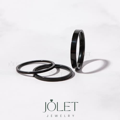jolet แหวนสแตนเลส สีดำเหลี่ยม หนา 1 mm 2 mm 3 mm ไม่บิด ไม่เบี้ยว แข็งแรง ทนทาน ไม่ลอก ไม่ดำ แหวนคู่ รูปที่ 2