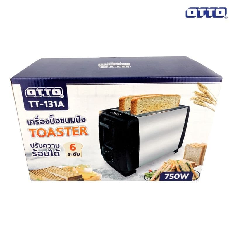OTTO เครื่องปิ้งขนมปัง 2 แผ่น รุ่น TT-131A สีดำ กำลังไฟ 750W ที่ปิ้งขนมปัง อาหารเช้า แซนวิช toaster รูปที่ 4