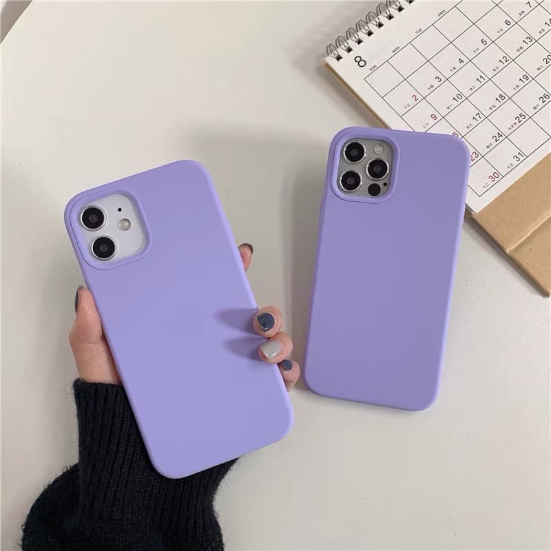 เคสกำมะหยี่ สีม่วงอ่อน สำหรับไอโฟน i15,i6,i6s,i7,i8,SE,​6p,​7p,8p,​X,XR,i1112,13,14,15,16,17pro max,14,15,16plus,17 Air รูปที่ 1