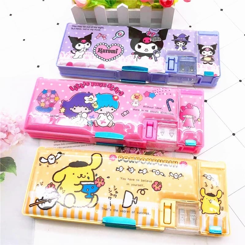 กล่องดินสอ อเนกประสงค์ ลายการ์ตูน Sanrio Hello Kitty สองด้าน สําหรับเด็กนักเรียน รูปที่ 2