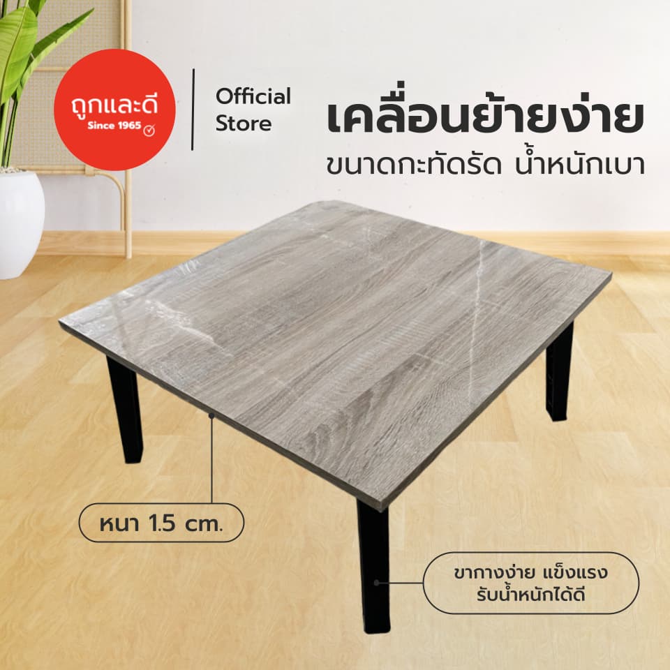 Took Lae Dee โต๊ะพับอเนกประสงค์ 60x60 โต๊ะพับญี่ปุ่น เกรดเอ มาตรฐานสูง ผลิตในไทย รูปที่ 3
