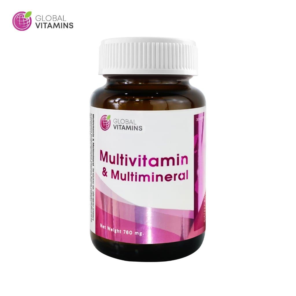 วิตามินรวม และ แร่ธาตุรวม โกลบอลวิตามิน Multivitamin & Multimineral Global Vitamins มัลติวิตามิน รูปที่ 2