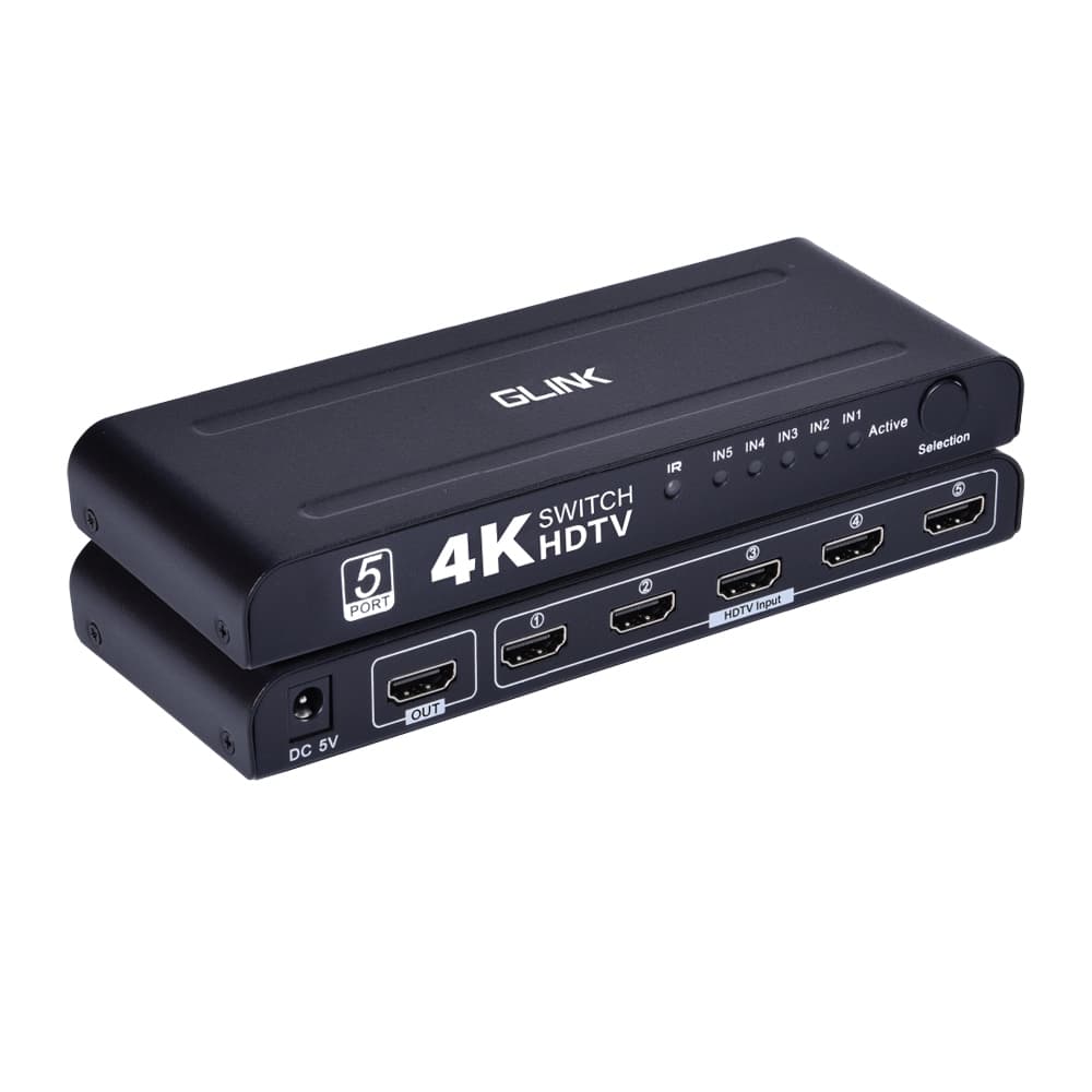 Glink GL-045 HDTV Switch 5 in 1 Out 4K 30Hz อุปกรณ์สลับสัญญาณภาพ เข้า 5 ออก 1 รูปที่ 3