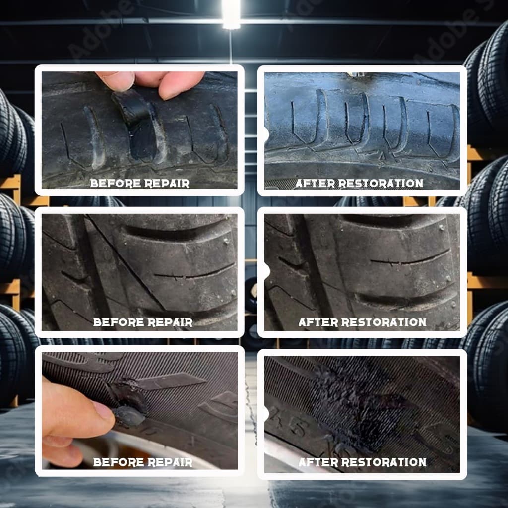 กาวซ่อมยางรถยนต์ TIRESTONE คุณภาพสูง ซ่อมรอยฉีกขาด เติมเต็มหลุม ปะรอยแตกปริ ไม่เป็นฝ้าขาว รูปที่ 8